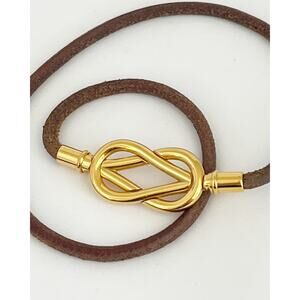 HERMÈS Atamé Leather Bracelet or Choker Knot Closure